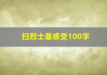 扫烈士墓感受100字