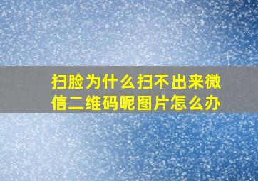 扫脸为什么扫不出来微信二维码呢图片怎么办