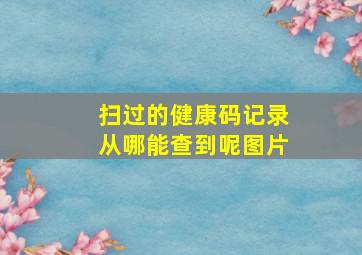 扫过的健康码记录从哪能查到呢图片