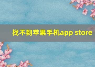 找不到苹果手机app store