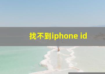 找不到iphone id