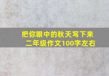 把你眼中的秋天写下来二年级作文100字左右