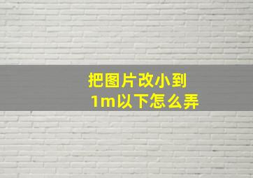 把图片改小到1m以下怎么弄