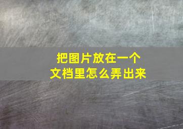 把图片放在一个文档里怎么弄出来