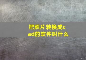 把照片转换成cad的软件叫什么