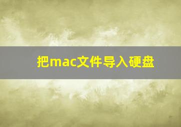 把mac文件导入硬盘