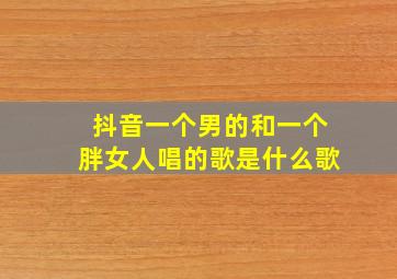 抖音一个男的和一个胖女人唱的歌是什么歌