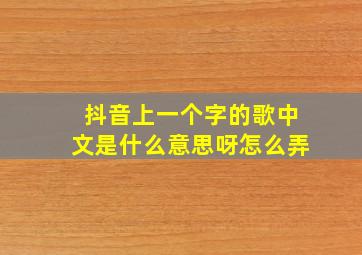 抖音上一个字的歌中文是什么意思呀怎么弄