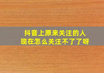 抖音上原来关注的人现在怎么关注不了了呀