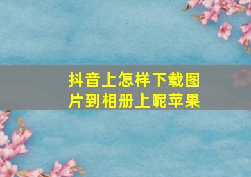 抖音上怎样下载图片到相册上呢苹果