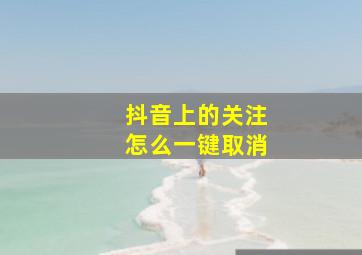 抖音上的关注怎么一键取消