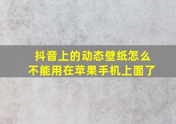 抖音上的动态壁纸怎么不能用在苹果手机上面了