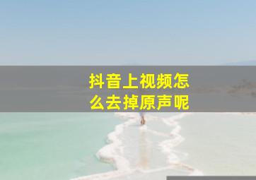 抖音上视频怎么去掉原声呢