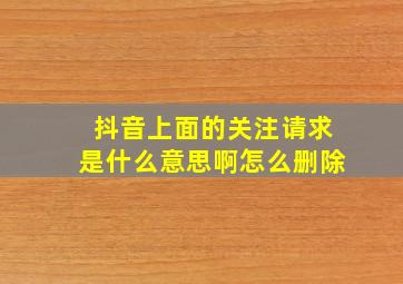 抖音上面的关注请求是什么意思啊怎么删除