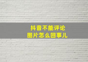 抖音不能评论图片怎么回事儿