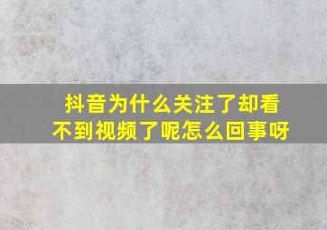 抖音为什么关注了却看不到视频了呢怎么回事呀