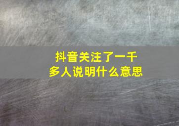 抖音关注了一千多人说明什么意思