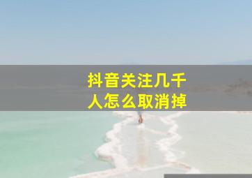 抖音关注几千人怎么取消掉