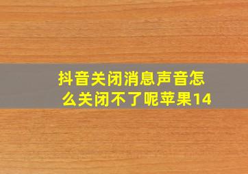 抖音关闭消息声音怎么关闭不了呢苹果14