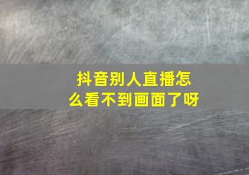 抖音别人直播怎么看不到画面了呀