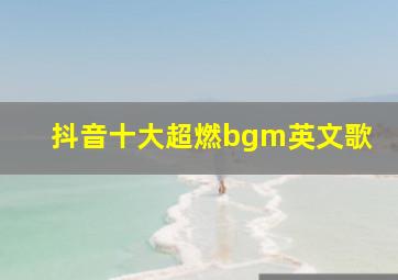 抖音十大超燃bgm英文歌