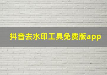 抖音去水印工具免费版app