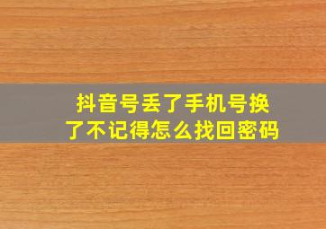 抖音号丢了手机号换了不记得怎么找回密码