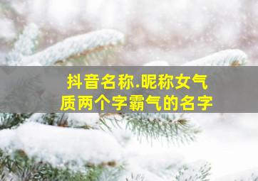 抖音名称.昵称女气质两个字霸气的名字