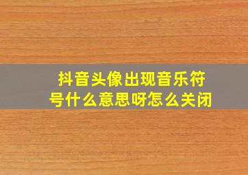 抖音头像出现音乐符号什么意思呀怎么关闭