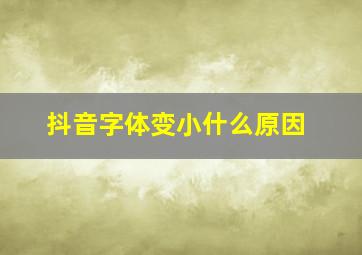 抖音字体变小什么原因