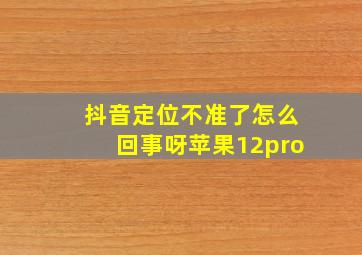 抖音定位不准了怎么回事呀苹果12pro