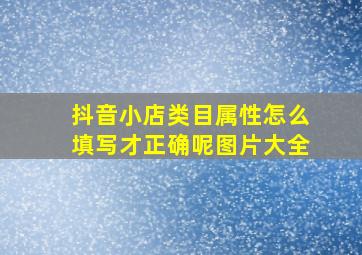 抖音小店类目属性怎么填写才正确呢图片大全