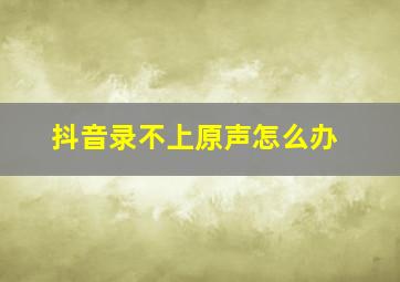 抖音录不上原声怎么办