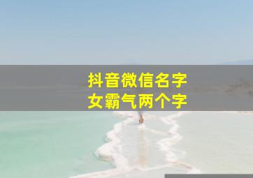 抖音微信名字女霸气两个字