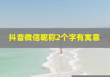 抖音微信昵称2个字有寓意