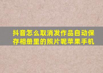 抖音怎么取消发作品自动保存相册里的照片呢苹果手机