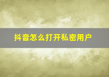 抖音怎么打开私密用户