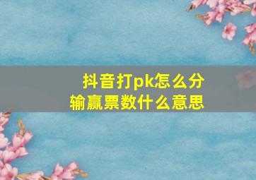 抖音打pk怎么分输赢票数什么意思