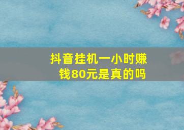 抖音挂机一小时赚钱80元是真的吗