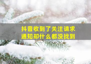 抖音收到了关注请求通知却什么都没找到