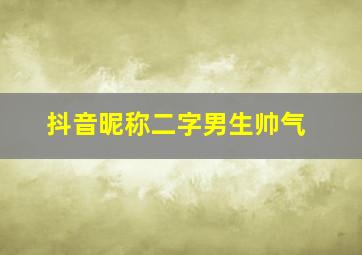 抖音昵称二字男生帅气