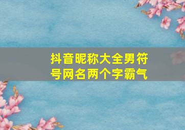 抖音昵称大全男符号网名两个字霸气