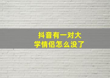 抖音有一对大学情侣怎么没了