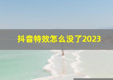 抖音特效怎么没了2023