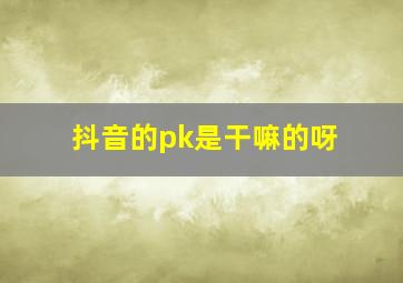 抖音的pk是干嘛的呀