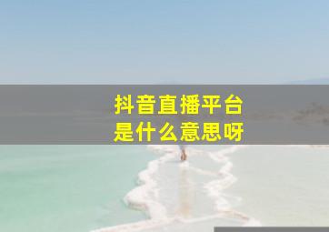 抖音直播平台是什么意思呀