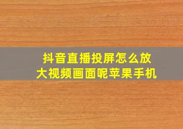 抖音直播投屏怎么放大视频画面呢苹果手机