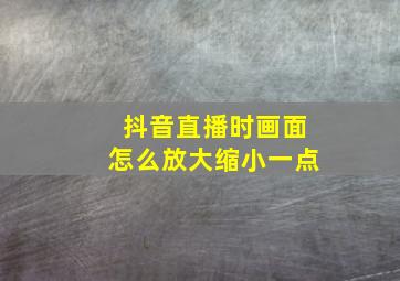 抖音直播时画面怎么放大缩小一点