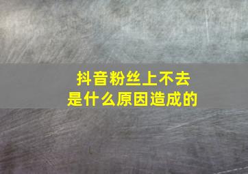 抖音粉丝上不去是什么原因造成的