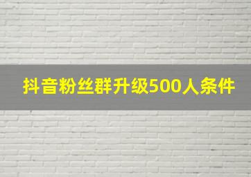 抖音粉丝群升级500人条件